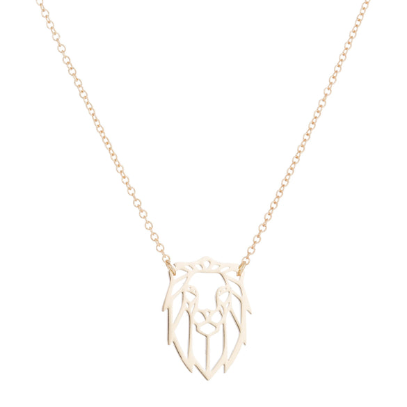 Wholesale Stainless Steel Animal Lion Oshaped Chain Necklace With Electroplating For Women