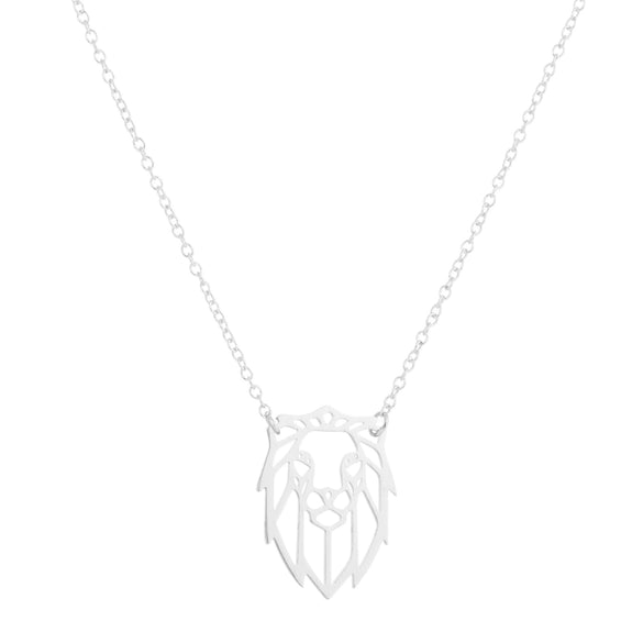 Wholesale Stainless Steel Animal Lion Oshaped Chain Necklace With Electroplating For Women