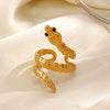 Wholesale Stainless Steel Animal Snake Zodiac Open Ring For Women With Electroplating