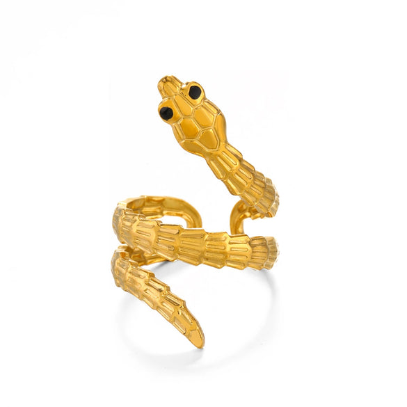 Wholesale Stainless Steel Animal Snake Zodiac Open Ring For Women With Electroplating
