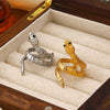 Wholesale Stainless Steel Animal Snake Zodiac Open Ring For Women With Electroplating