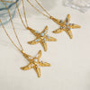Wholesale Stainless Steel Animal Starfish Beaded Pendant Necklace Jewelry