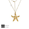 Wholesale Stainless Steel Animal Starfish Beaded Pendant Necklace Jewelry