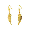 Wholesale 316L Stainless Steel Animal Zodiac Feather Wings Gold Plated Earrings