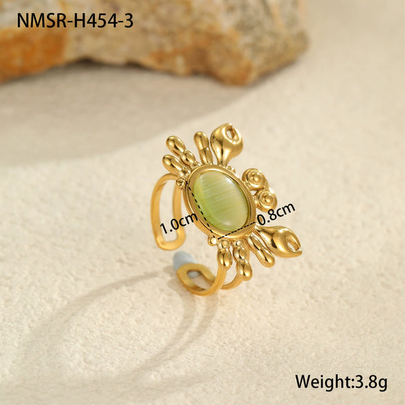 Wholesale Stainless Steel Animal Zodiac Geometric Ring Jewelry Light Luxury Style Electroplated