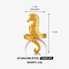 Wholesale Stainless Steel Animal Zodiac Hippocampus Women's Ring With Electroplating
