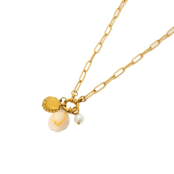 Wholesale Stainless Steel Animal Zodiac Pattern Cross Chain Pendant Necklace Electroplated With 18K Gold For Women