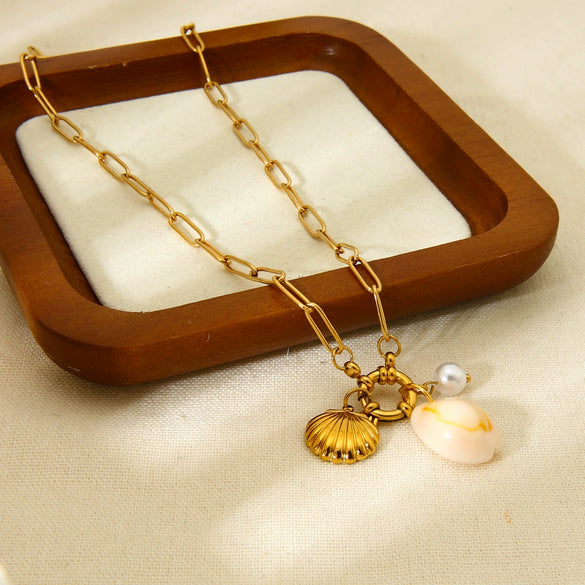 Wholesale Stainless Steel Animal Zodiac Pattern Cross Chain Pendant Necklace Electroplated With 18K Gold For Women