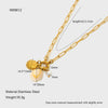 Wholesale Stainless Steel Animal Zodiac Pattern Cross Chain Pendant Necklace Electroplated With 18K Gold For Women