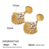 Wholesale Stainless Steel Animal Zodiac Pattern Titanium Steel Plated 18K Gold Elegant Ocean Earrings For Women