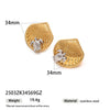 Wholesale Stainless Steel Animal Zodiac Pattern Titanium Steel Plated 18K Gold Elegant Ocean Earrings For Women