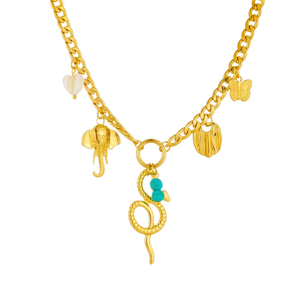 Wholesale Stainless Steel Animal Zodiac Pendant Necklace With Goldplated Electroplating Fashion Ol Style For Women