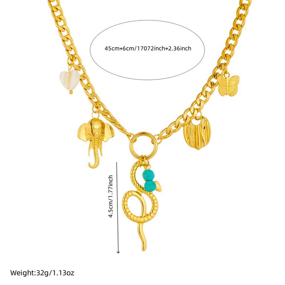 Wholesale Stainless Steel Animal Zodiac Pendant Necklace With Goldplated Electroplating Fashion Ol Style For Women