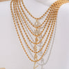 Wholesale Stainless Steel Ball Chain Necklace With Copper Letter Pendant And Zircon For Women