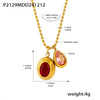 Wholesale Stainless Steel Ball Chain Necklace With Water Drops Delicate Small Pendant Zircon Geometric Pattern Pvd Plated 18K True Gold For Women
