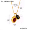 Wholesale Stainless Steel Ball Chain Necklace With Water Drops Delicate Small Pendant Zircon Geometric Pattern Pvd Plated 18K True Gold For Women