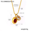 Wholesale Stainless Steel Ball Chain Necklace With Water Drops Delicate Small Pendant Zircon Geometric Pattern Pvd Plated 18K True Gold For Women