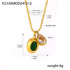 Wholesale Stainless Steel Ball Chain Necklace With Water Drops Delicate Small Pendant Zircon Geometric Pattern Pvd Plated 18K True Gold For Women
