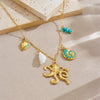 Wholesale Stainless Steel Bamboo Thin O Chain Goldplated Animal Zodiac Pendant Necklace