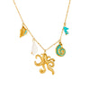 Wholesale Stainless Steel Bamboo Thin O Chain Goldplated Animal Zodiac Pendant Necklace