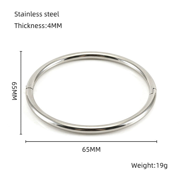 Wholesale 316L Stainless Steel Bamboo Titanium Steel Beaded Plain Ring Bracelet With Electroplating Design