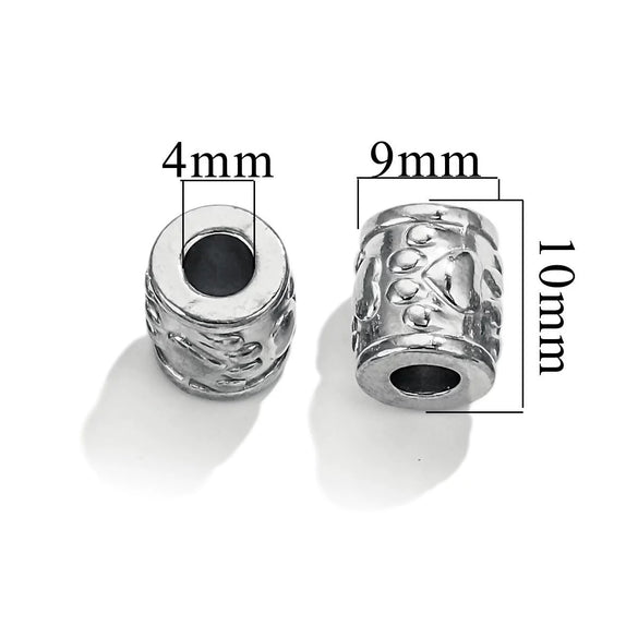 Wholesale Stainless Steel Bead Accessories With Hirback Pattern And Electroplating Process Light Luxury Style Drum Beads