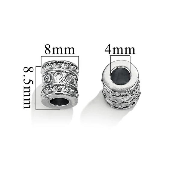 Wholesale Stainless Steel Bead Accessories With Hirback Pattern And Electroplating Process Light Luxury Style Drum Beads