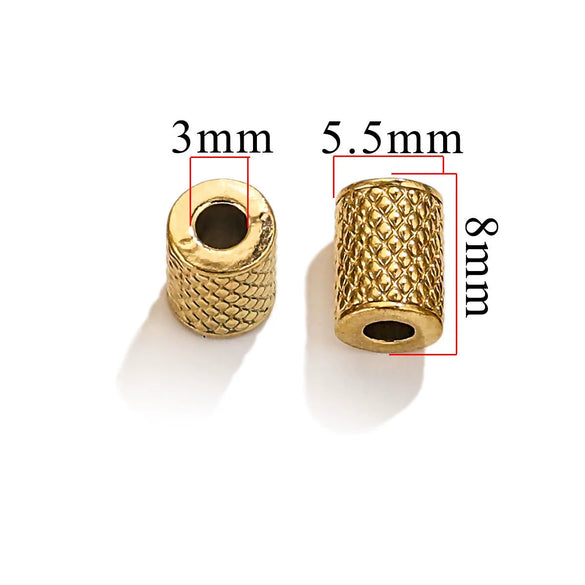 Wholesale Stainless Steel Bead Accessories With Hirback Pattern And Electroplating Process Light Luxury Style Drum Beads