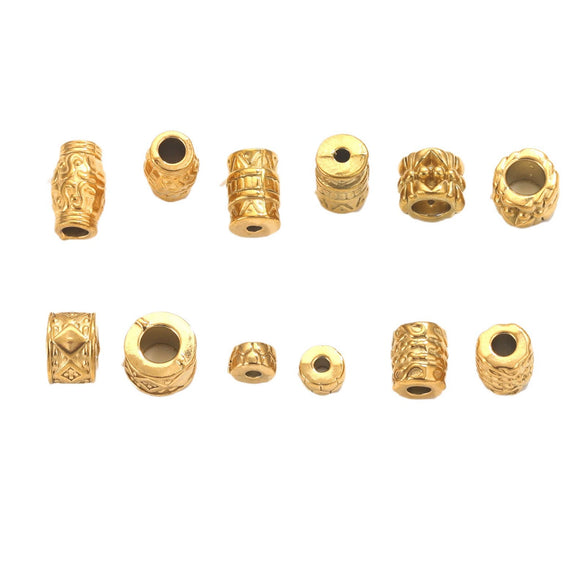 Wholesale Stainless Steel Bead Accessories With Hirback Pattern And Electroplating Process Light Luxury Style Drum Beads