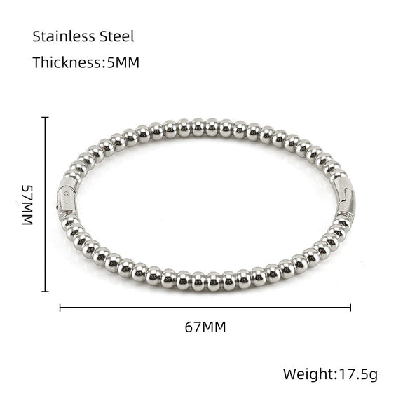 Wholesale Stainless Steel Bead Bracelet Retro Style With Electroplating For Female