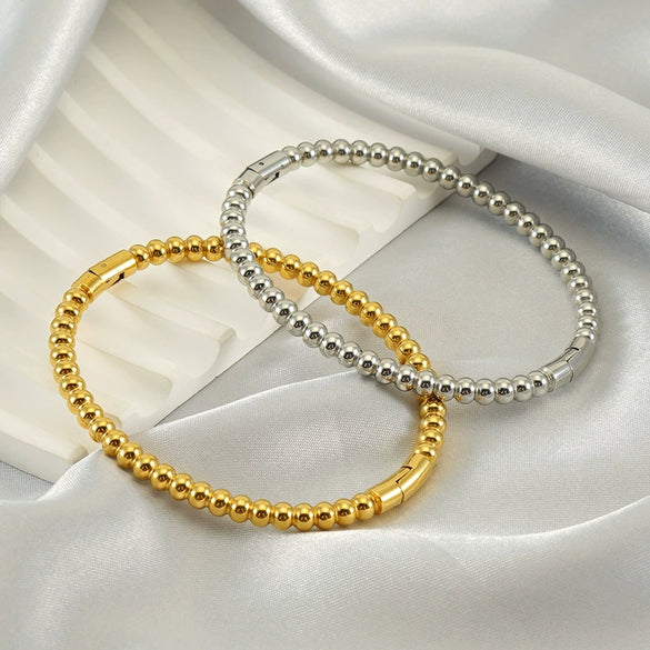 Wholesale Stainless Steel Bead Bracelet Retro Style With Electroplating For Female