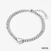 Wholesale Stainless Steel Beaded Bracelet And Necklace Suit With Love Heart Water Drop Bell Patterns Electroplated For Women