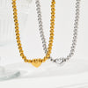 Wholesale Stainless Steel Beaded Bracelet And Necklace Suit With Love Heart Water Drop Bell Patterns Electroplated For Women
