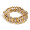 Wholesale Stainless Steel Beaded Elastic Rope Bracelet With Geometric Design And Electroplating For Women
