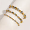 Wholesale Stainless Steel Beaded Elastic Rope Bracelet With Geometric Design And Electroplating For Women