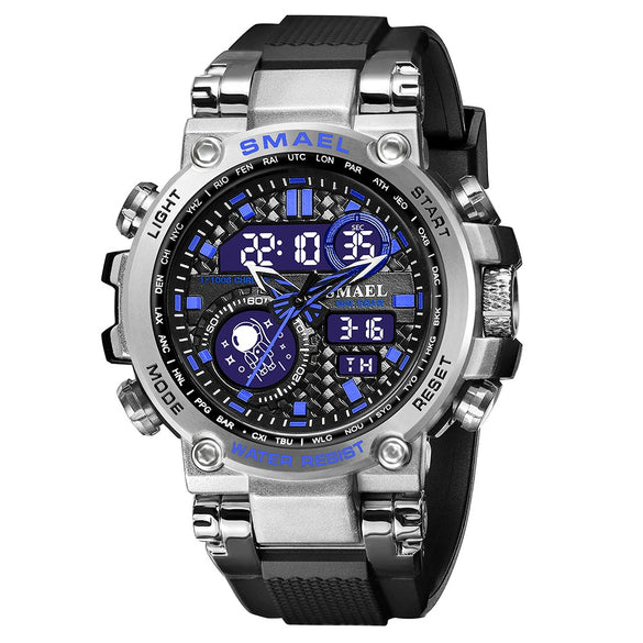 Wholesale Stainless Steel Belt Men's Multifunctional Electronic Quartz Watch With Dual Time Calendar And Round Dial Waterproof And Leisure Style