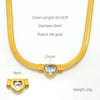 Wholesale Stainless Steel Blade Chain Love Zircon Heartshaped Necklace With Electroplating For Women Fashion Style