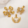 Wholesale Stainless Steel Bow And Butterfly Pendant Necklace For Ladies With 18K Gold Plated Electroplating