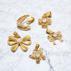 Wholesale Stainless Steel Bow And Butterfly Pendant Necklace For Ladies With 18K Gold Plated Electroplating