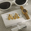 Wholesale Stainless Steel Bow Cherry Pendant Earrings Vintage Fruit Style Jewelry For Women