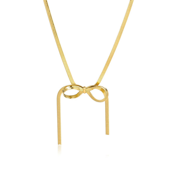 Wholesale Stainless Steel Bow Clavicle Chain Jewelry Electroplated Fashion Style