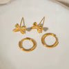 Wholesale Stainless Steel Bow Coil Earrings Jewelry With Electroplating
