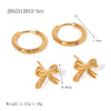 Wholesale Stainless Steel Bow Coil Earrings Jewelry With Electroplating