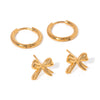 Wholesale Stainless Steel Bow Coil Earrings Jewelry With Electroplating