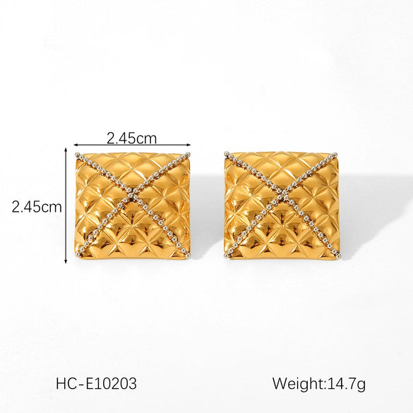 Wholesale Stainless Steel Bow Drop Geometric Women's Earrings With Electroplating Treatment