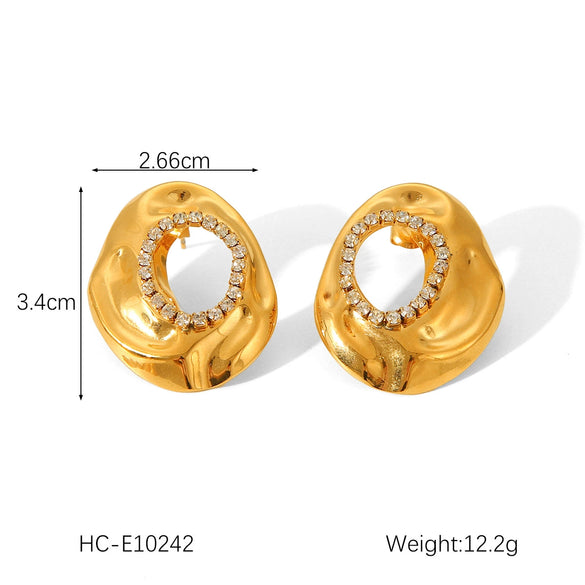 Wholesale Stainless Steel Bow Drop Geometric Women's Earrings With Electroplating Treatment
