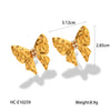 Wholesale Stainless Steel Bow Drop Geometric Women's Earrings With Electroplating Treatment