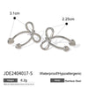 Wholesale Stainless Steel Bow Earrings And Butterfly Necklace With Electroplating And Unique Design