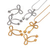 Wholesale Stainless Steel Bow Earrings And Butterfly Necklace With Electroplating And Unique Design