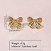 Wholesale Stainless Steel Bow Earrings Electroplated Trendy Style For Women